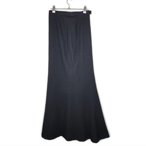 1980s Escada Couture Black Wool Vintage Maxi Skirt Size 36